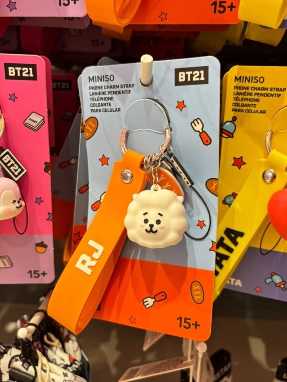 BT21 RJ Orange Keychain Phone Charm BTS RM